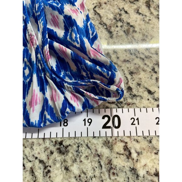 Beach Lunch Lounge Maxi Dress Keyhole XL Back Blue Sleeveless Boho Cottagecore - Picture 6 of 8